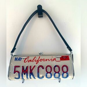 Roadflair by Littleearth California License Plate Purse W/ Swarovsky Crystals